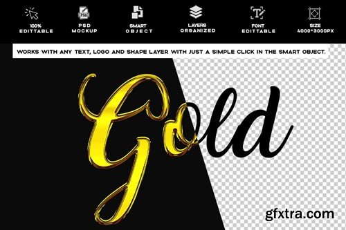 Golden Text Effect And Logo PSD Mockup 9NG4EZW
