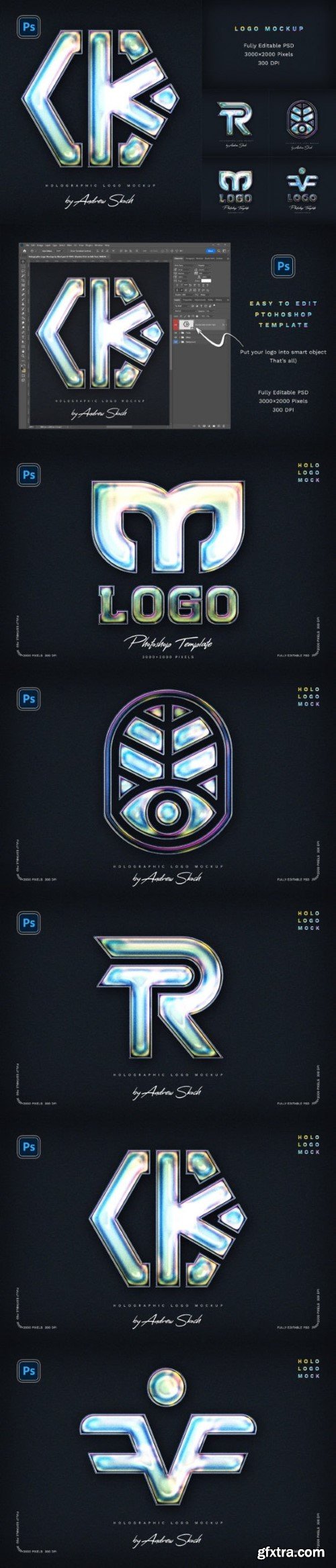 Holographic Logo Mockup