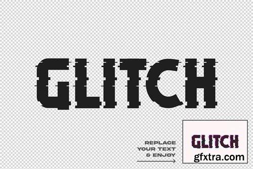 Distortion Glitch Editable Psd Text Effect DM748RW