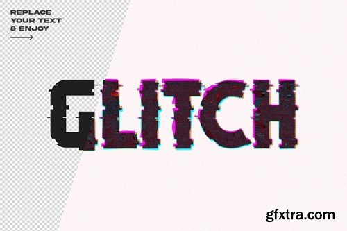 Distortion Glitch Editable Psd Text Effect DM748RW