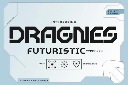 Dragnes - Futuristic Sci-fi Font