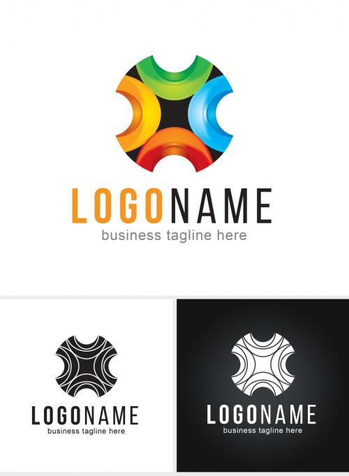 3D Abstract Colorful Logo Layout - 259623340