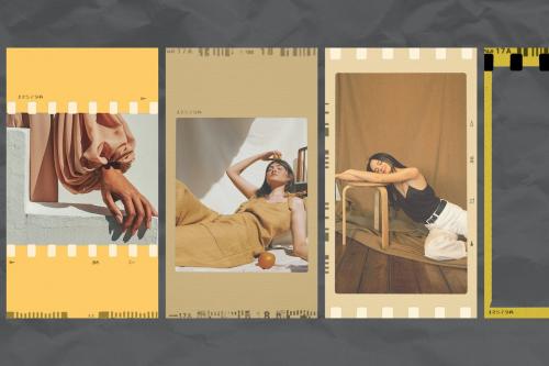 4 Retro Film Frames Stories Overlays