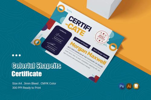 Colorful Shapeits Certificate