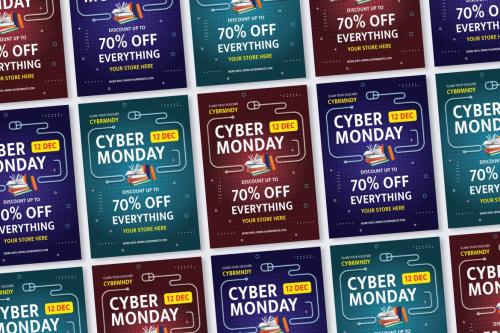 Cybermonday Book Sales Flyer Ai &amp; EPS Template