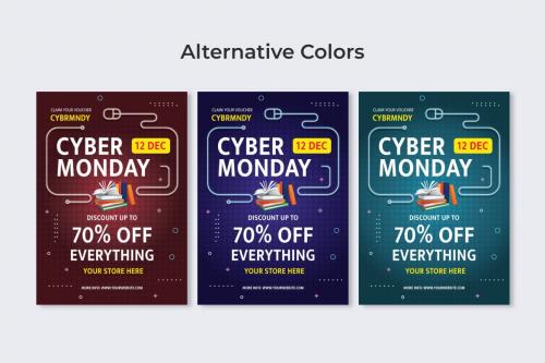 Cybermonday Book Sales Flyer Ai &amp; EPS Template