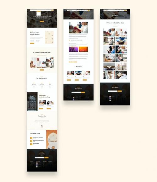 Mosque &amp; Islamic Center Website UI Kit Template