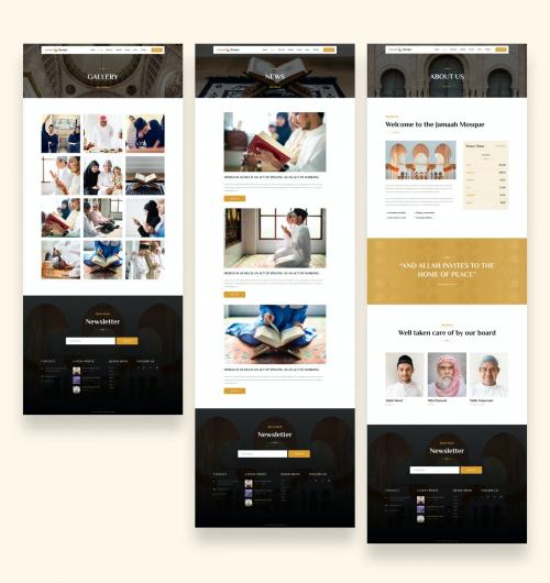 Mosque &amp; Islamic Center Website UI Kit Template