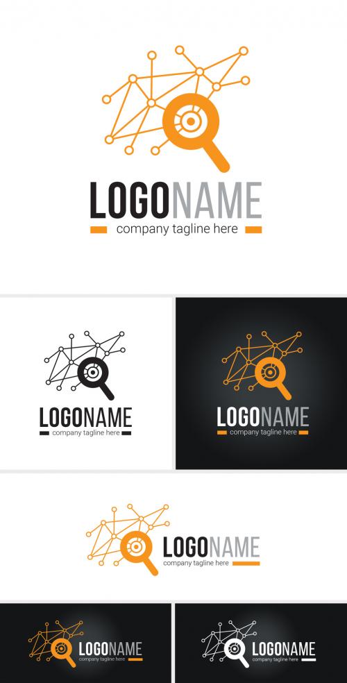 SEO and Network Logo Layout with Search Icon - 260384756