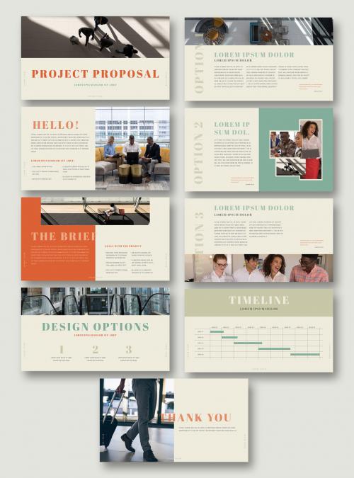 Project Proposal Presentation Layout with Green and Orange Accents - 260385397