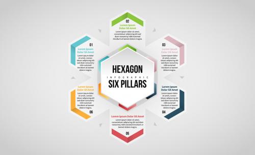 Hexagon Six Pillars Infographic - 260541970