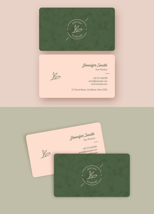 Green and Pink Business Card - 260783855