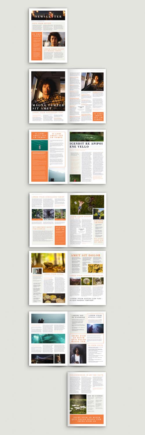 Newsletter with Orange Accents - 262051636