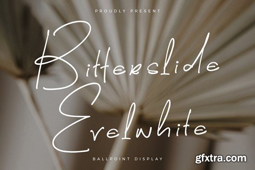 Bitterslide Evelwhite Ballpoint Display Font N38YADF