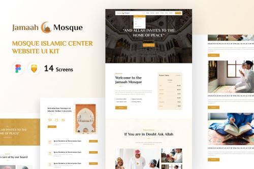 Mosque &amp; Islamic Center Website UI Kit Template