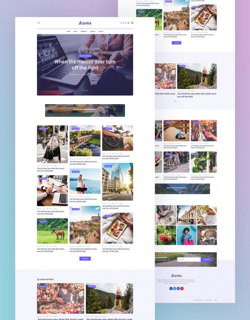 Ashra - Modern Personal Blog Psd Template