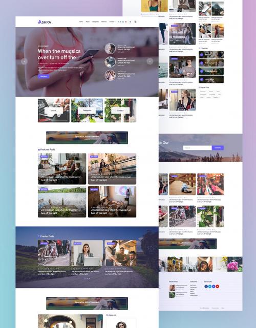 Ashra - Modern Personal Blog Psd Template