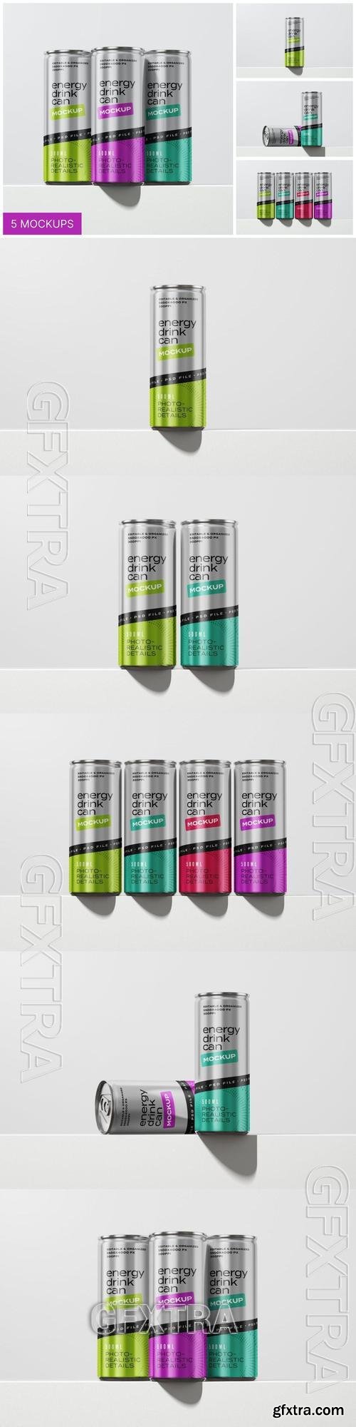 Energy Drink Can Mockup Set DFYQ9HV