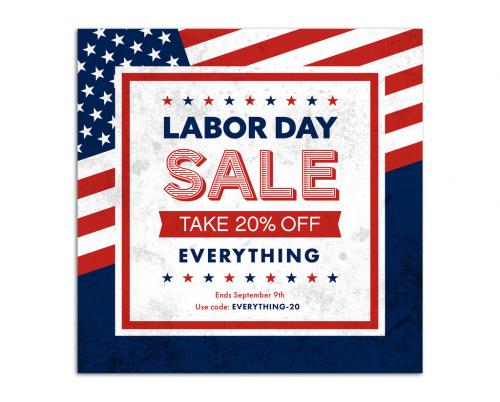 Labor Day Sale Banner Layout with Flag - 262256346