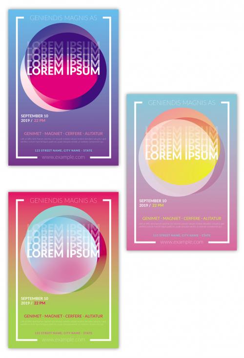 Colorful Pop Gradients Poster Layout Set - 262545703