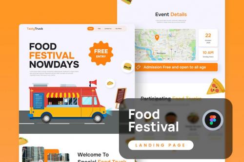 Food Truck Festival Event Landing Page Figma