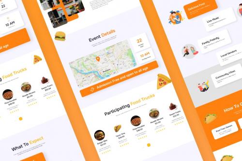 Food Truck Festival Event Landing Page Figma