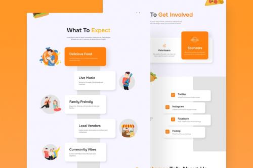 Food Truck Festival Event Landing Page Figma