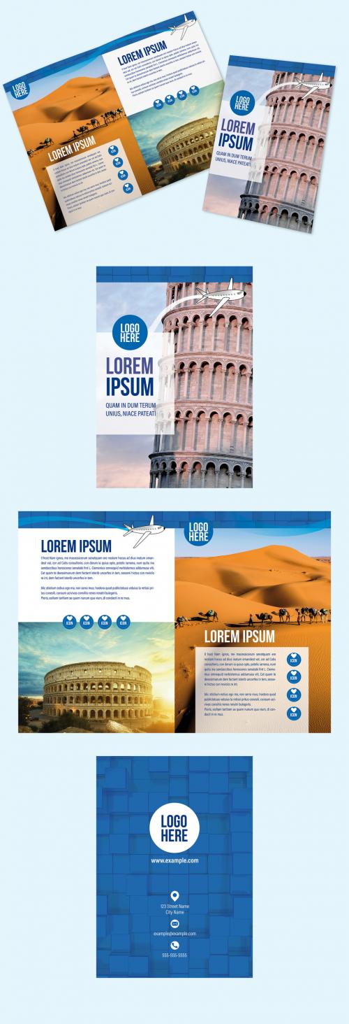 Traveling Brochure Layout with Graphic Accents - 262545714