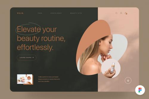 Modern and Lux Beauty and Cosmetics Hero Website