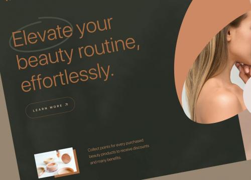 Modern and Lux Beauty and Cosmetics Hero Website