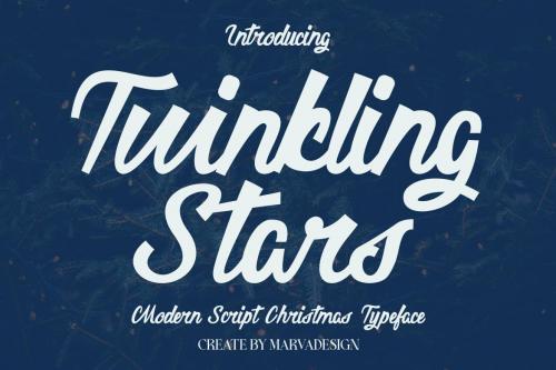 Twinkling Stars - A Modern Script Christmas Font