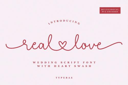 Real Love - Wedding Script Font with Swash