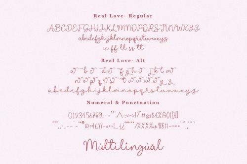 Real Love - Wedding Script Font with Swash