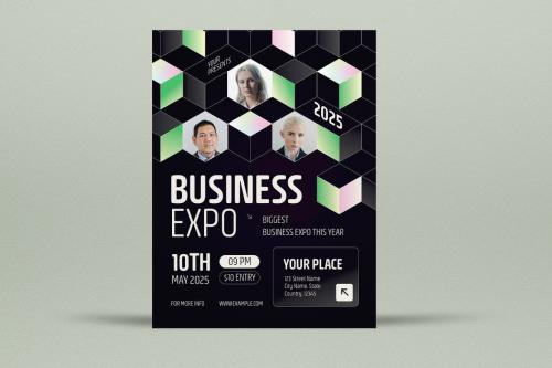 Black Gradient Modern Business Expo Flyer