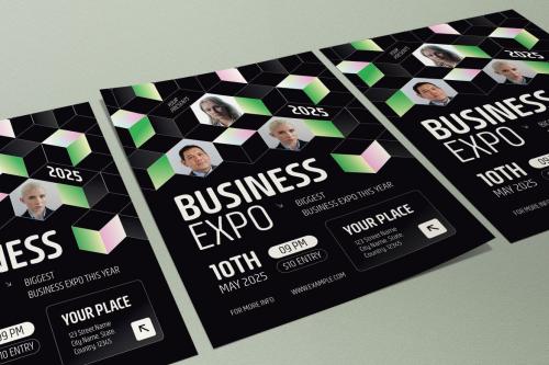 Black Gradient Modern Business Expo Flyer