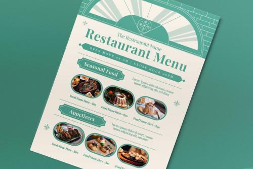 Blue Flat Design Winter Food Menu