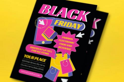 Flat Design Black Friday Flyer Set