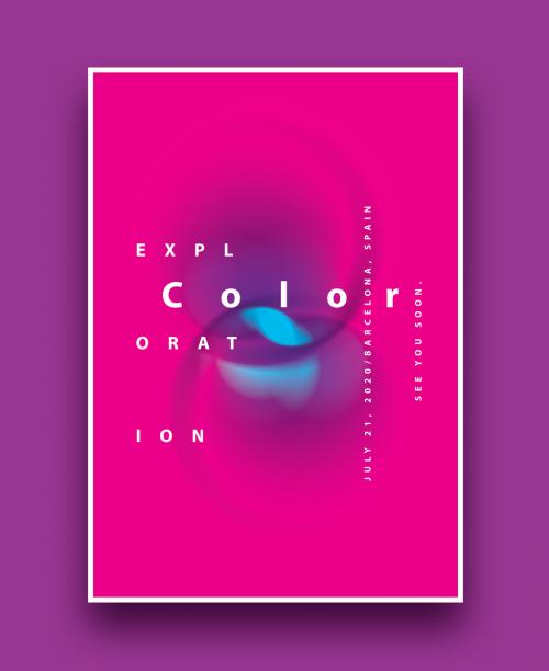 Poster Layout with Blurred Gradient Circles - 262564818