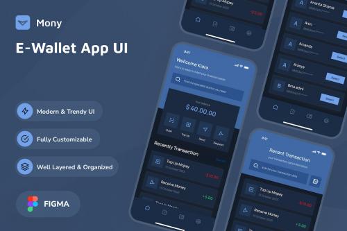 Mony - E-Wallet Dark Mode App UI