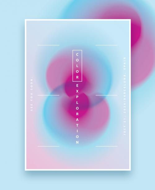 Poster Layout with Blurred Gradient Circles - 262564843