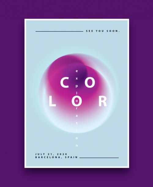 Poster Layout with Blurred Gradient Circles - 262564845