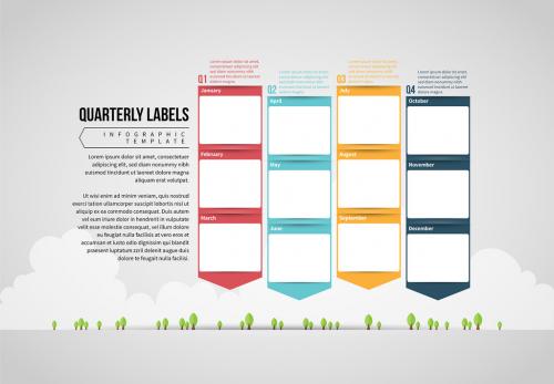 Quarterly Calendar Labels - 262599285