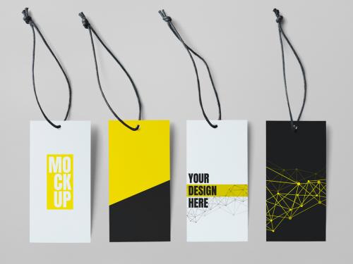 Set of 4 Tags on Surface Mockup - 262827240