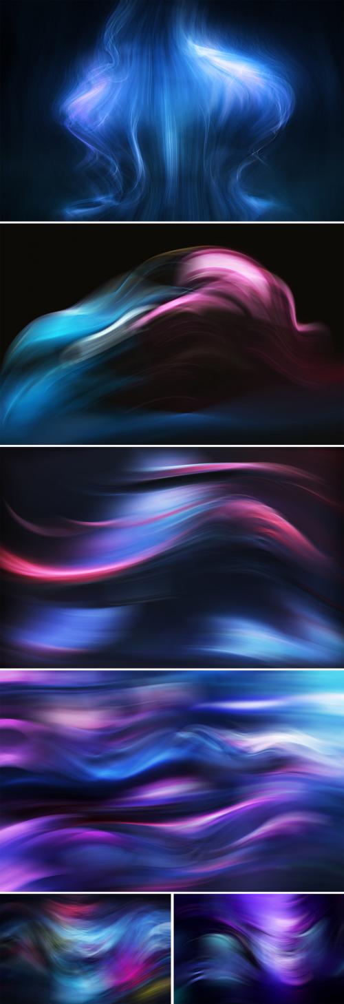 Set of 6 Abstract Smoke Effect Backgrounds - 263752903