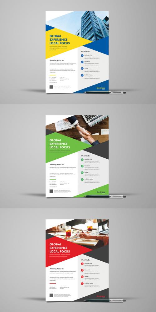 Business Flyer Layouts in 3 Colors - 263763019