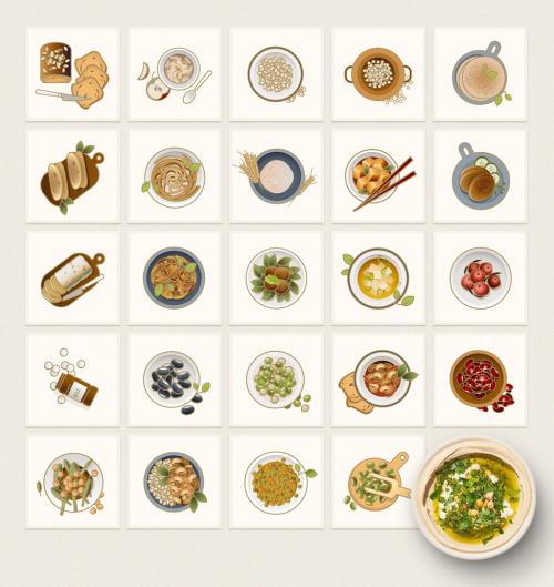 24 Vegetarian Food Icons Layout - 263935116