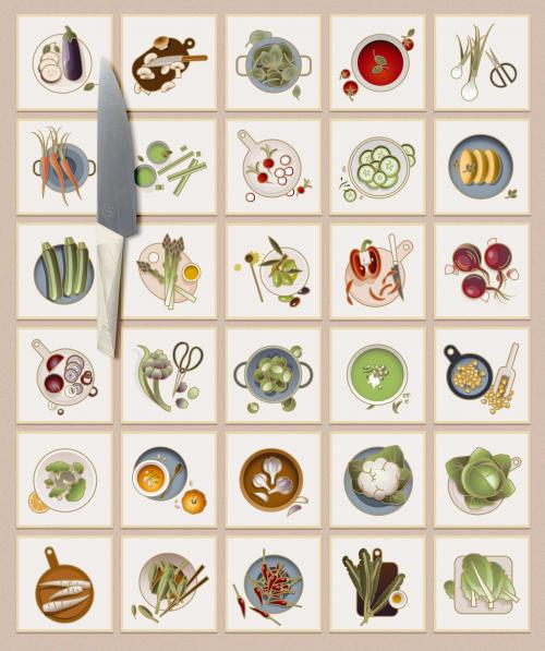 30 Colorful Vegetable Icons Layout - 263935124