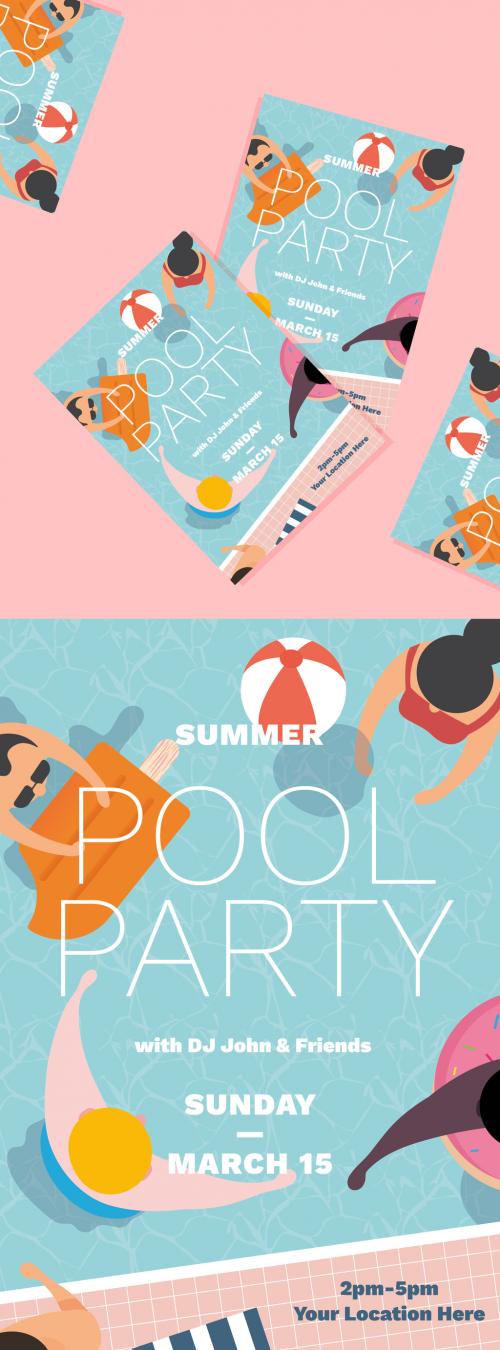 Summer Pool Party Flyer  - 263952382