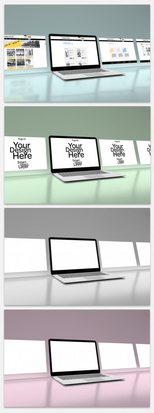 4 Website Pages on Laptop Mockup  - 264011837