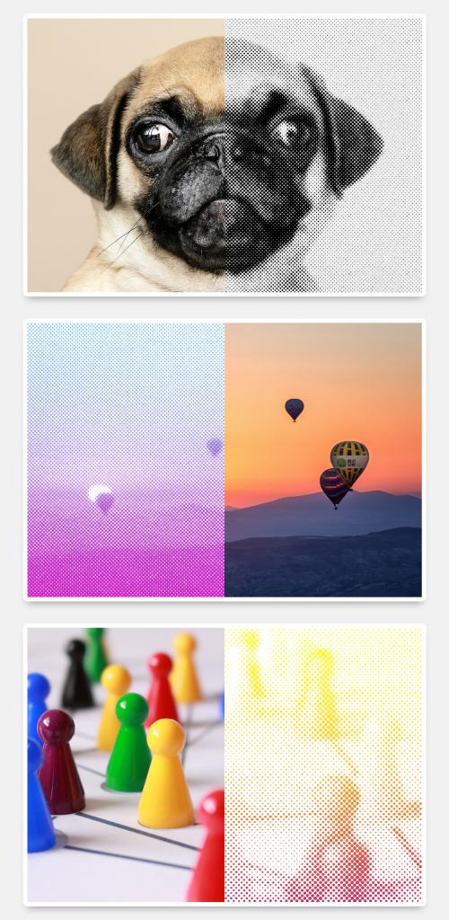 Color Halftone Effect Image Mask Layout - 264277713